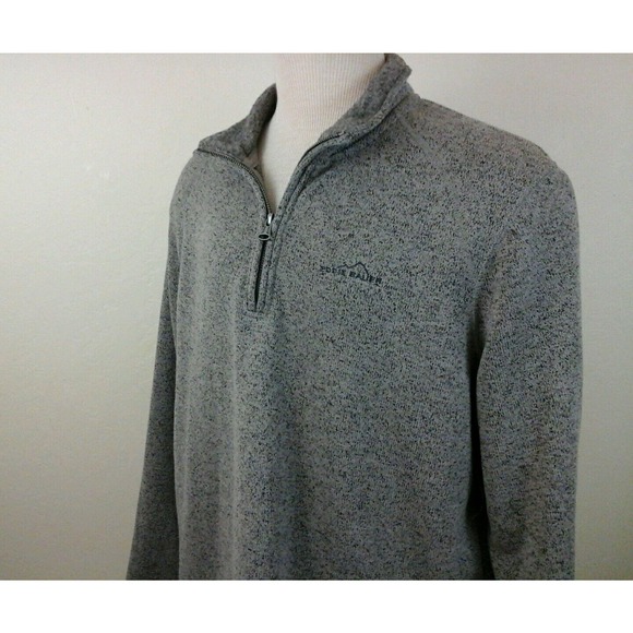 NWT Eddie Bauer Men's Tan Speckled Pullover 1/2 Zip Sweater size XL 120220-0417 - Picture 3 of 7